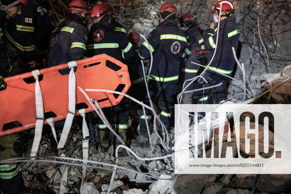 February 9, 2023, Adiyaman, Turkey: Georgia search and rescue teams ...