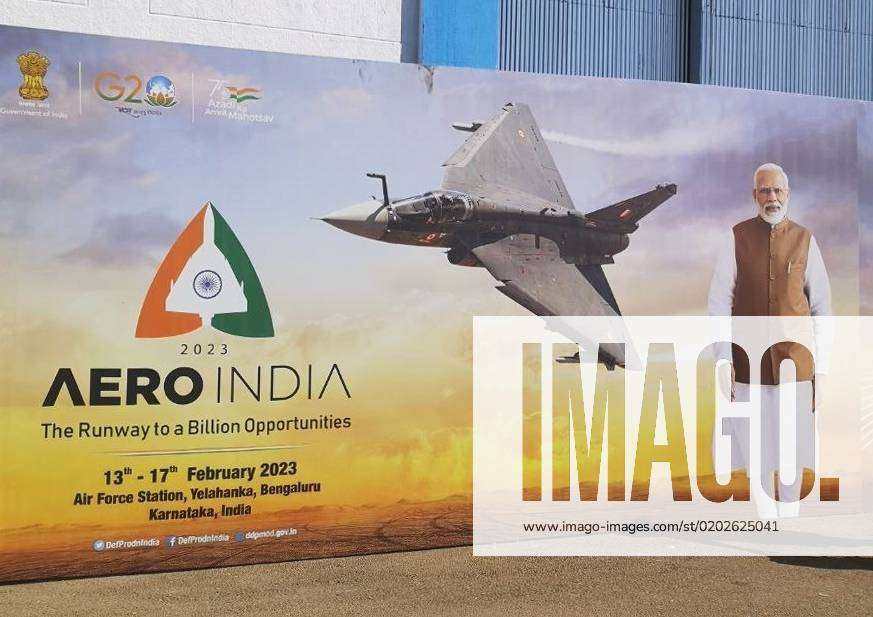 India Air Show 8369951 13.02.2023 A view shows logo of the Aero India