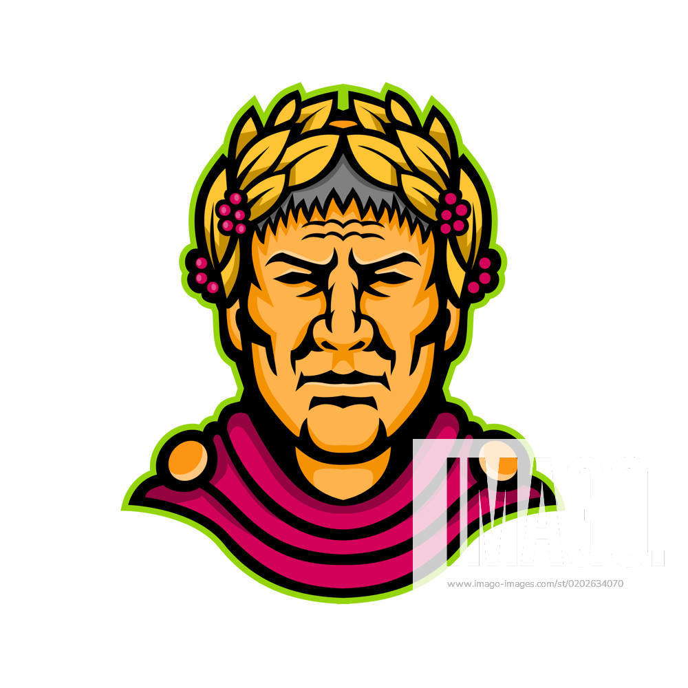 Gaius Julius Caesar Mascot Mascot icon illustration of head of Gaius ...