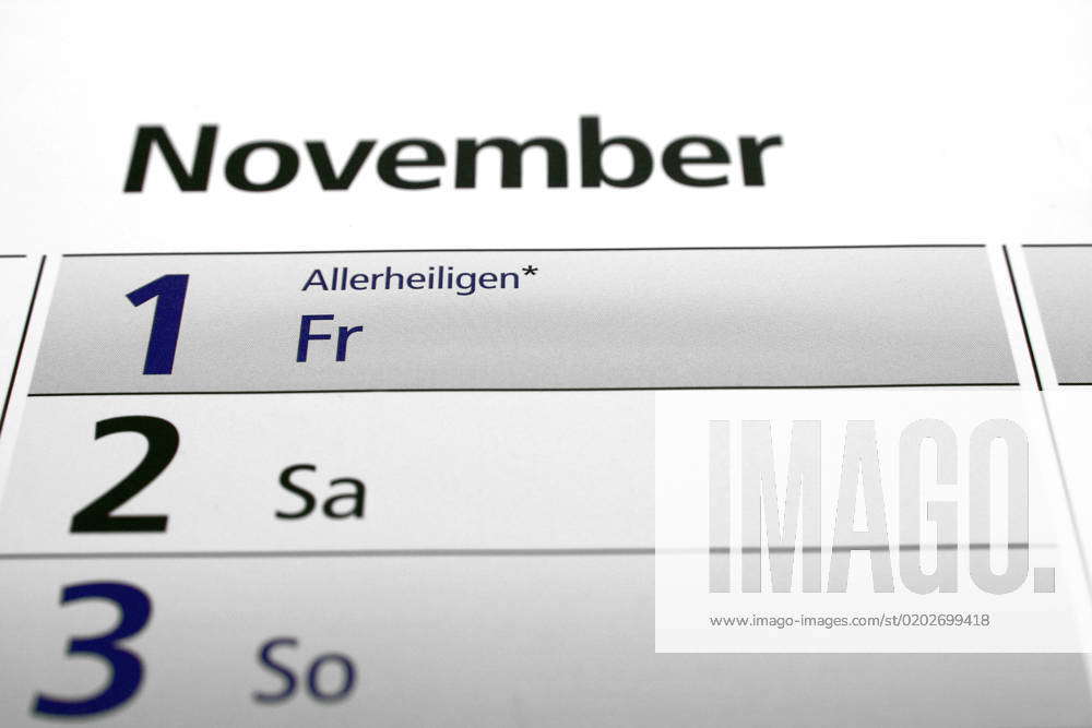 Jahresplaner 2024, Allerheiligen year calendar 2024 in German, All