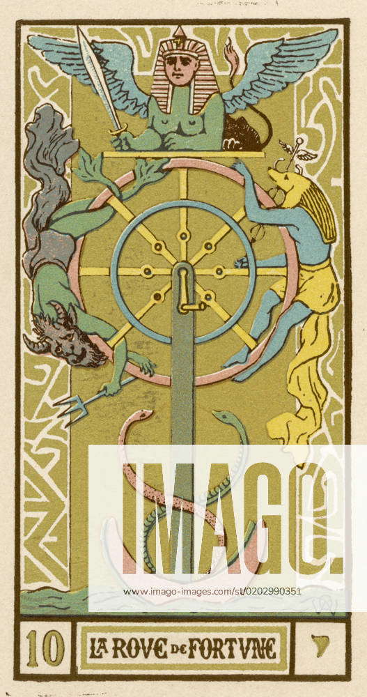 Tarot Card 10 La Roue de Fortune (The Wheel of Fortune) Tarot Card 10