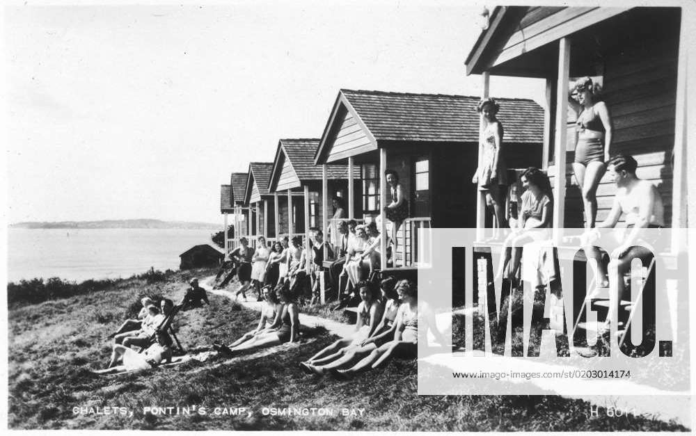 Pontin s Holiday Camp The guests outside the chalets at Pontin s ...