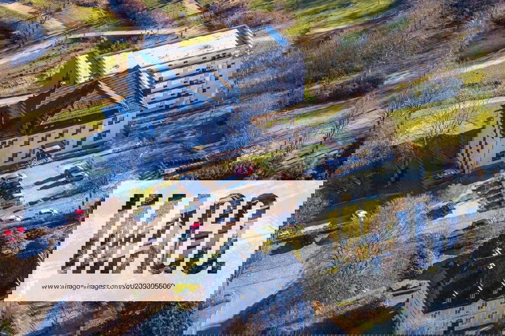 Aerial view, Caritas nursing home at the Kurpark, Eslohe, Sauerland