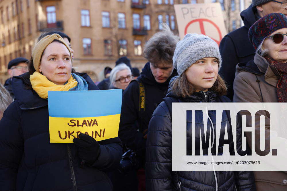 STOCKHOLM 20230219 Klimataktivisten Greta Thunberg Deltar I En ...