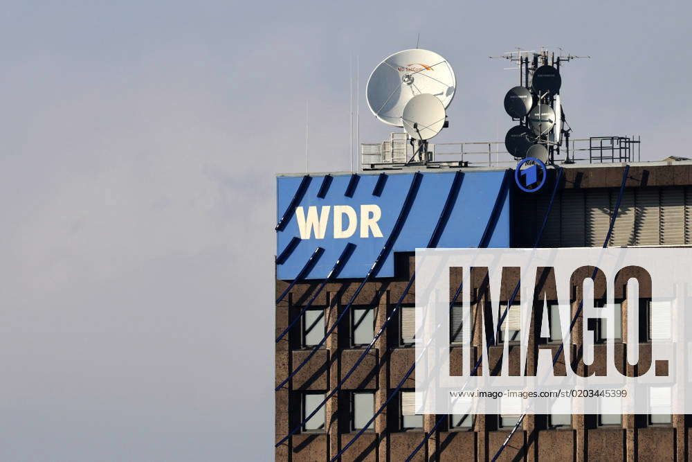 The logo of the WDR at the WDR Funkhaus in Cologne The Westdeutscher ...