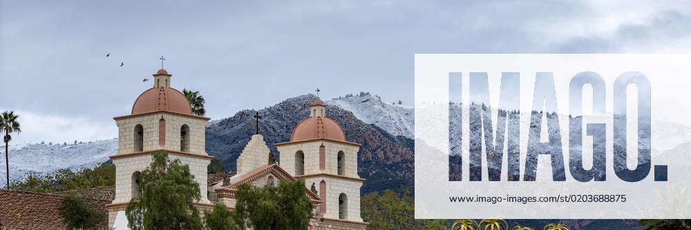 February 25 2023 Santa Barbara Ca USA Snow Covered Arlington Peak   M 