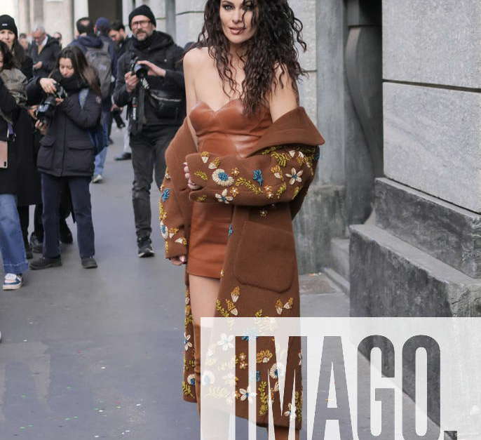 Paola Turani guest at the Ermanno Scervino fashion show during the