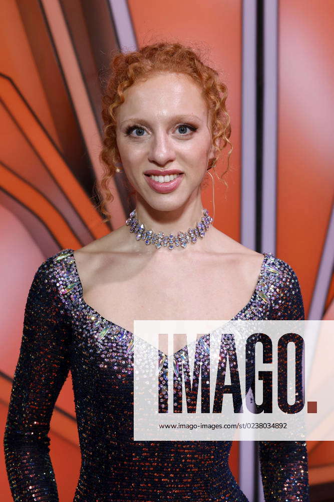 Model Anna Ermakova stands on the dance floor at the RTL dance show Let