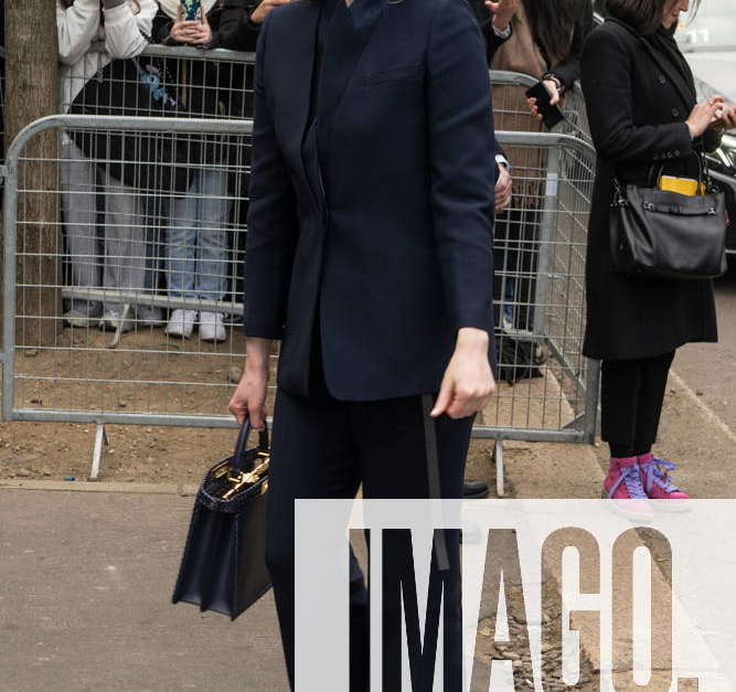 British actress Gwendoline Christie guest at the Fendi fashion show at