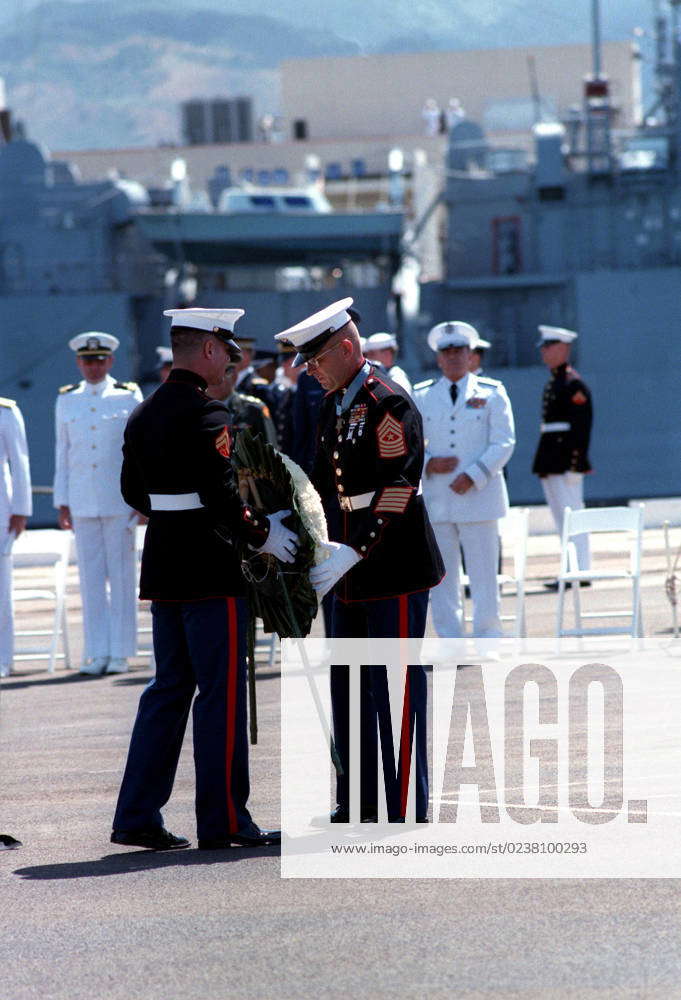 Marine Sergeant Major Allan J. Kellogg, right, Medal of Honor recipient ...