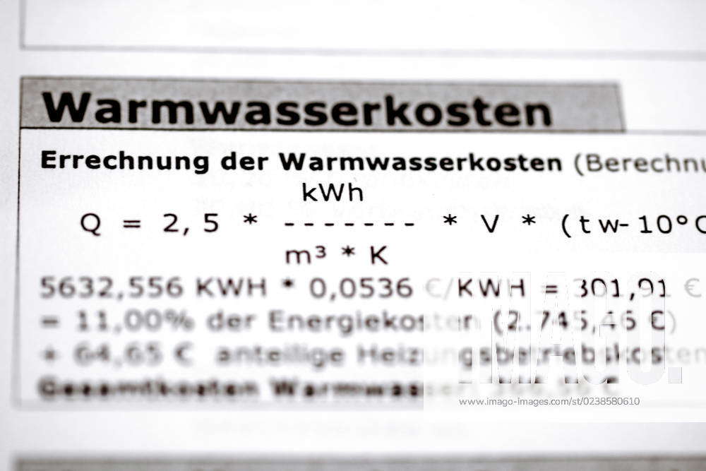 Invoice For Additional Costs, Hot Water Costs, Energy Cost Increase ...