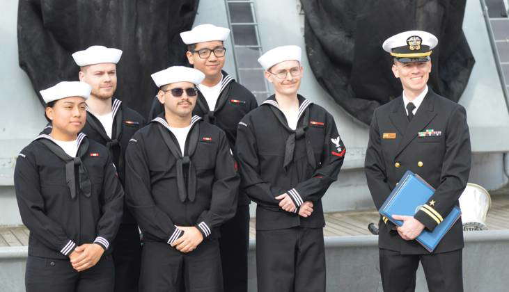 HT3 William D. Prentice, assigned to USS John C. Stennis (CVN 74) poses ...