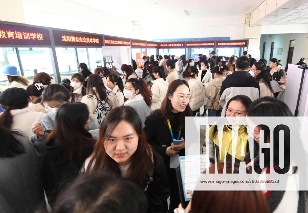 HARBIN, CHINA - MARCH 07: Female students attend a job fair for female ...