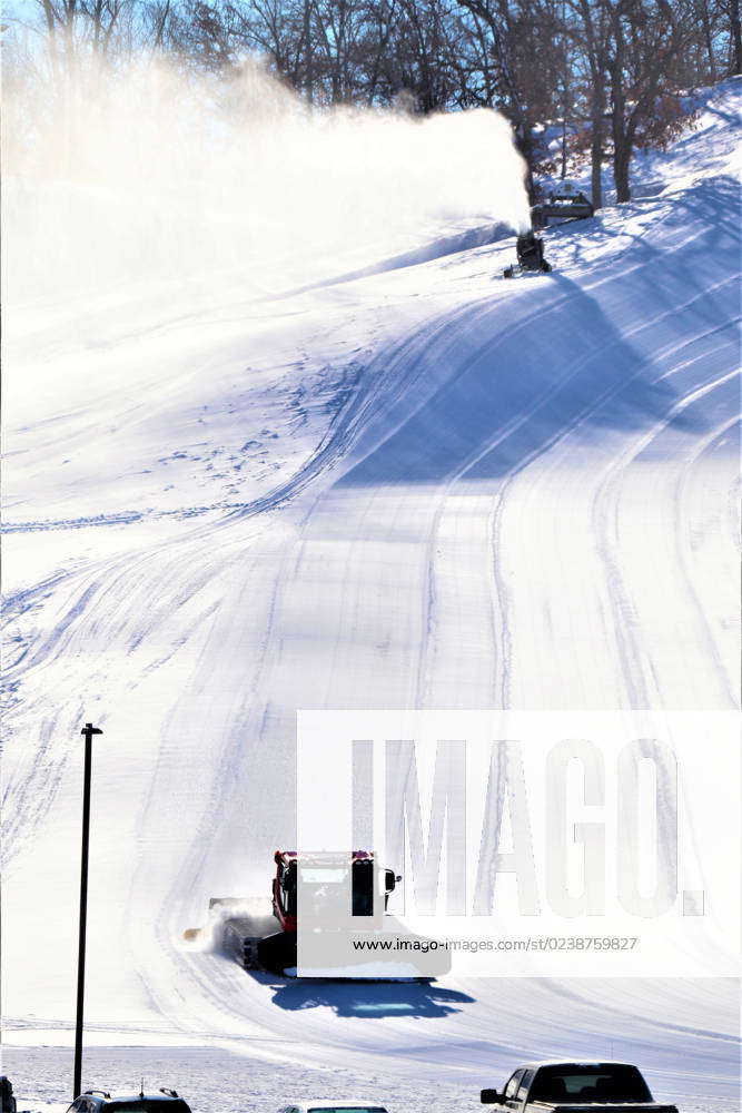 An employee operates a groomer on a hill Jan. 26, 2023, at Whitetail ...