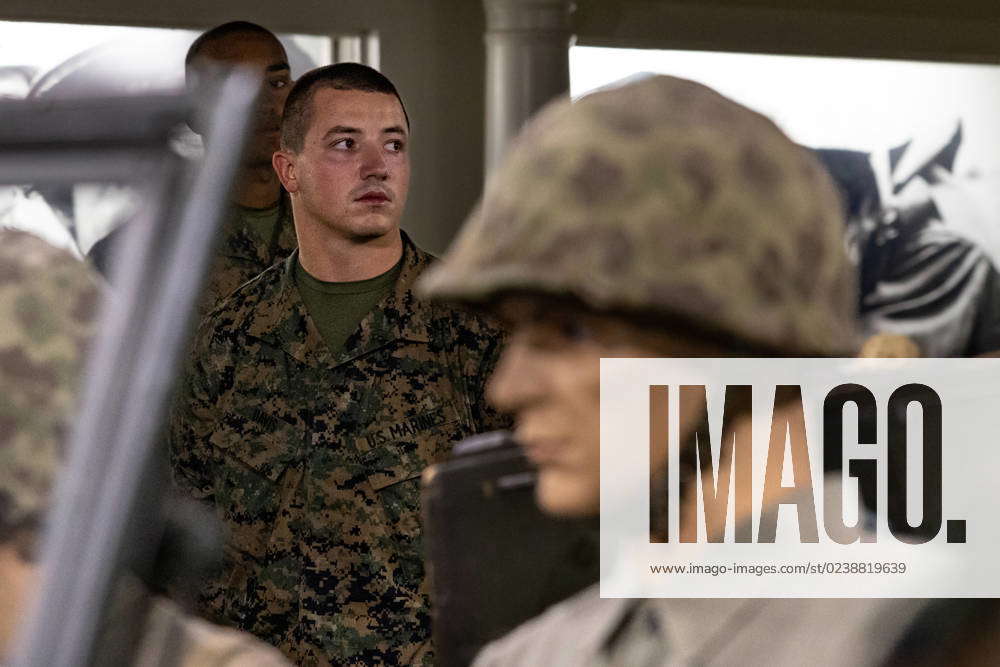 U.S. Marines with Bravo Company, 1st Recruit Training Battalion, take a ...