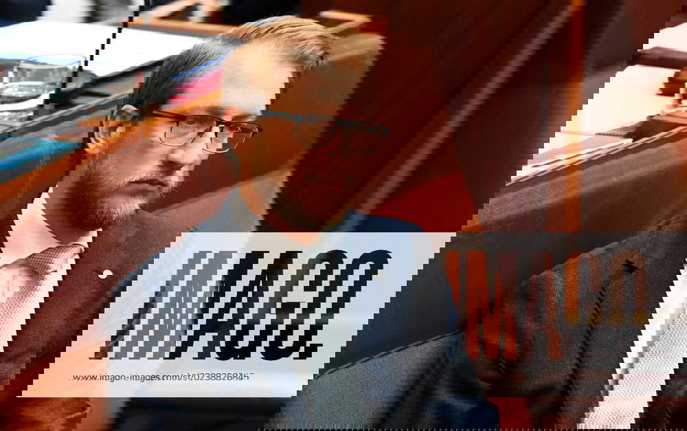 SENATE QUESTION TIME, Liberal Senator James Paterson reacts during