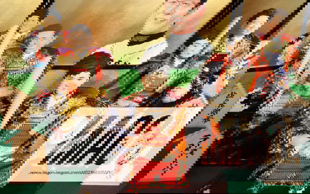 March 9, 2023, Tokyo, Japan Japanese doll maker Kyugetsu displays samurai dolls of young baseball