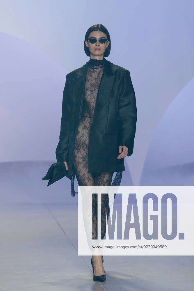 March 11, 2023, Lisbon, Portugal A model walks the runway during