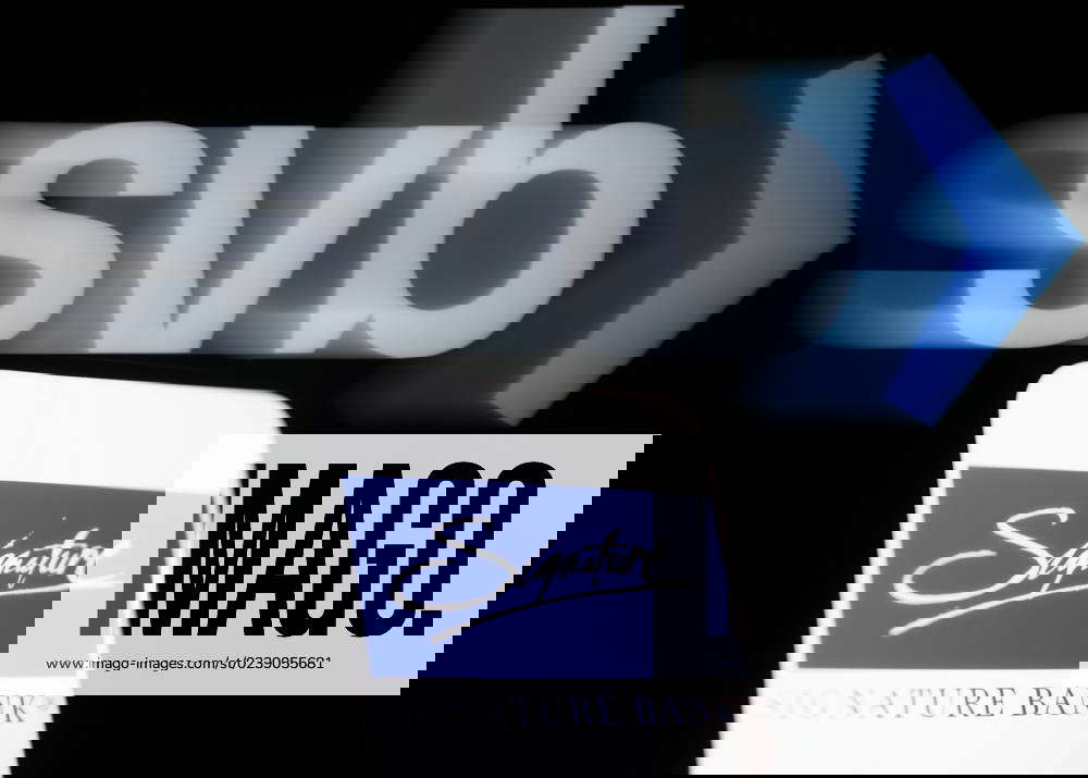 Banks Collapse In Wake Of Closing Of Silicon Valley Bank By Regulators The Signature bank logo is