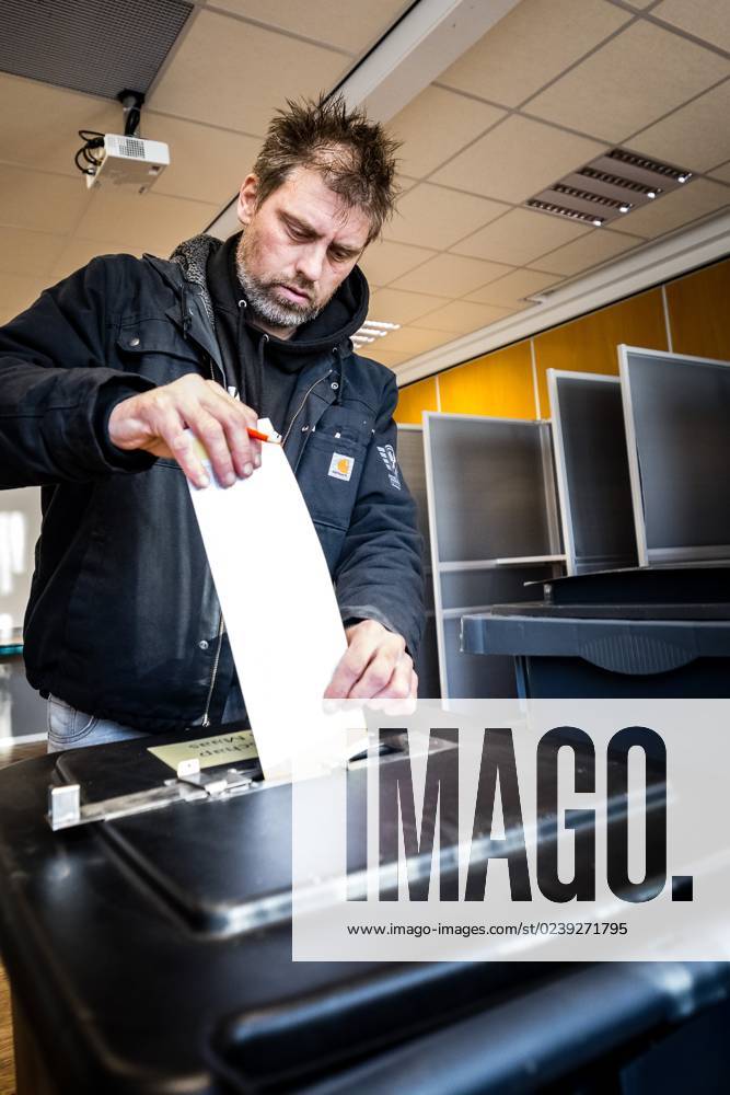 SINT HUBERT Chairman Mark van den Oever of Farmers Defense Force (FDF) casts his vote for the
