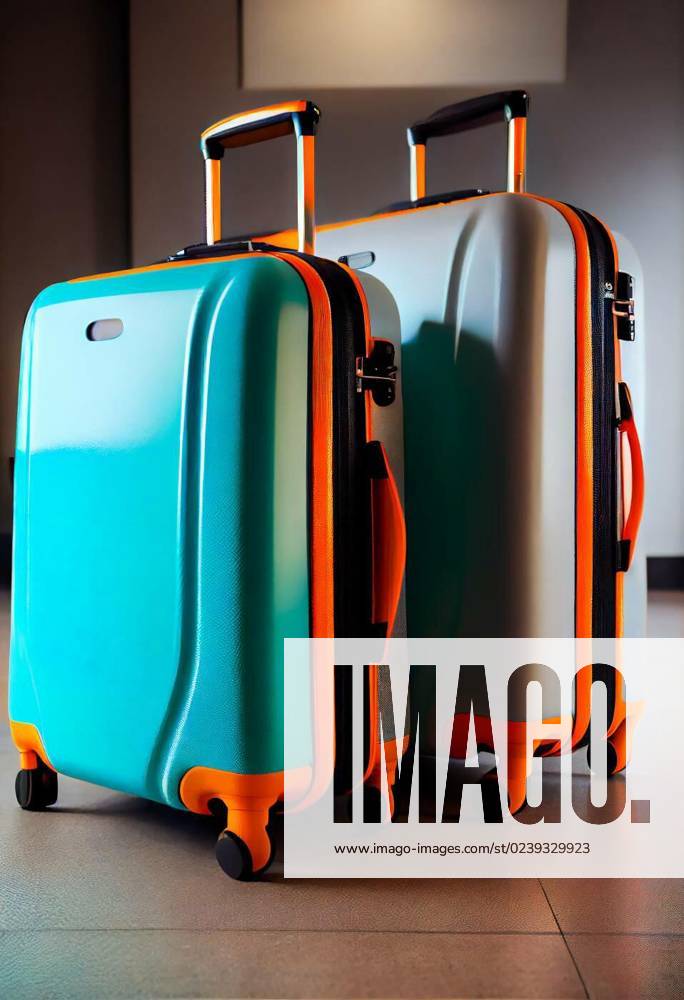 Plastic Travel Suitcases. The concept of vacation and travel