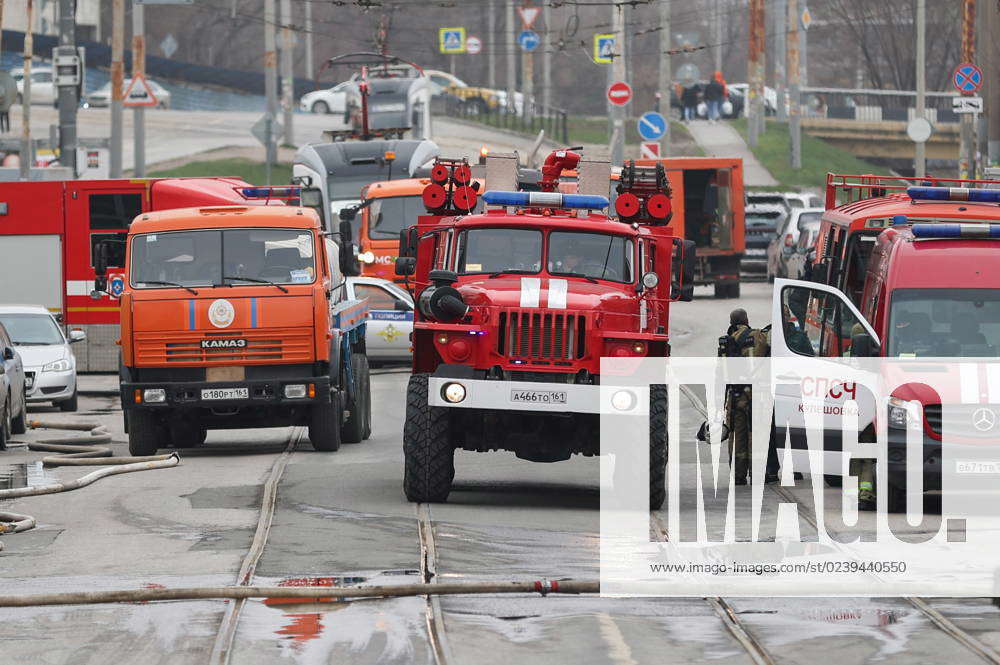 RUSSIA, ROSTOV-ON-DON - MARCH 16, 2023: Fire Engines Stand Outside The ...