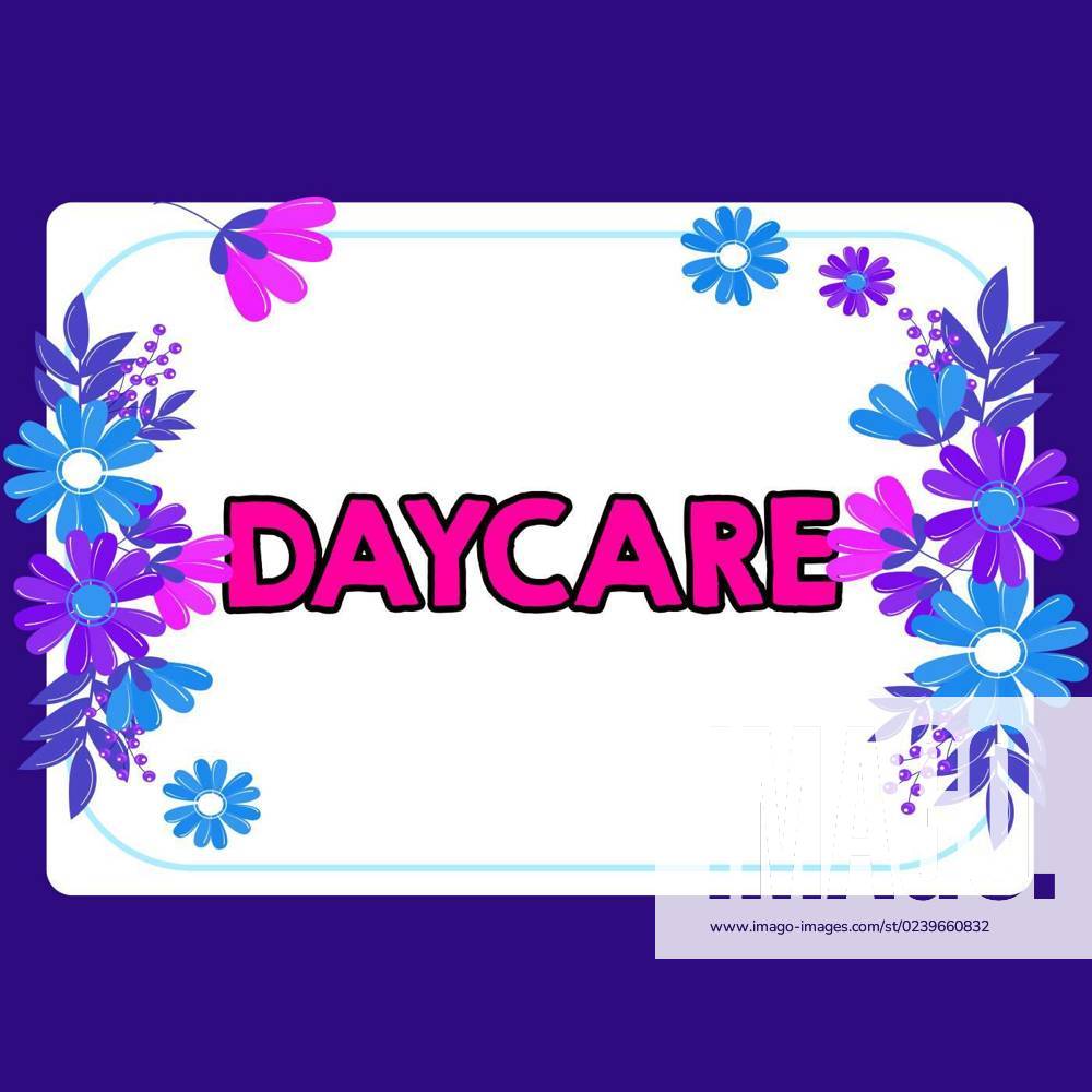Hand writing sign Daycare. Business concept offering care to preschool