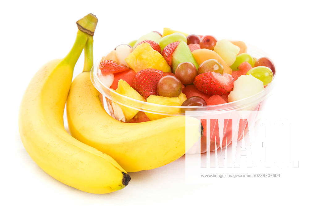 bowl-of-fruit-salad-and-two-ripe-delicious-bananas-isolated-on-white