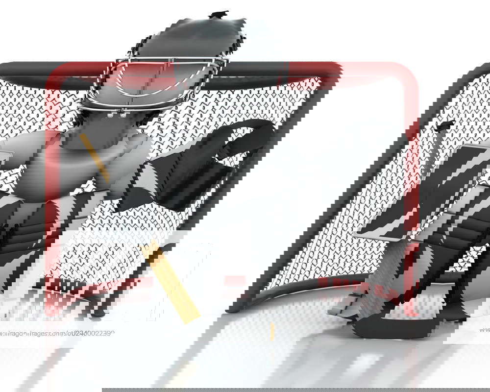 3D render of an ice hockey netminder