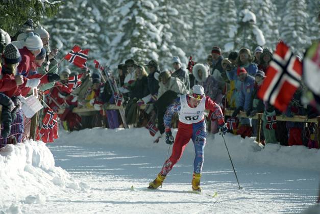 LILLEHAMMER 19940214 Winter Olympics in Lillehammer 30 km free ...