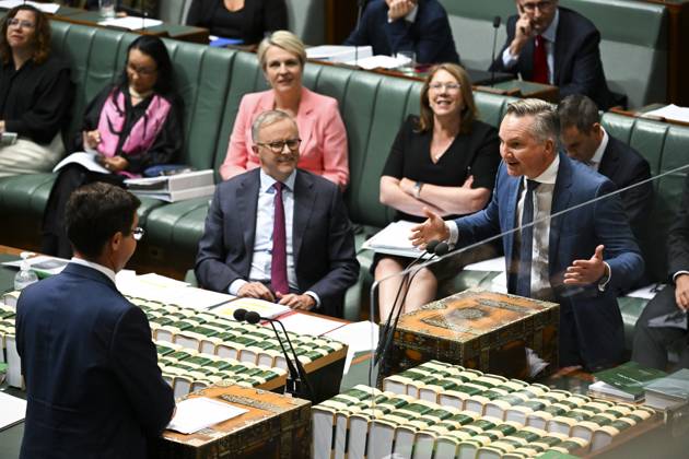 QUESTION TIME, Australian Energy Minister Chris Bowen reacts during ...