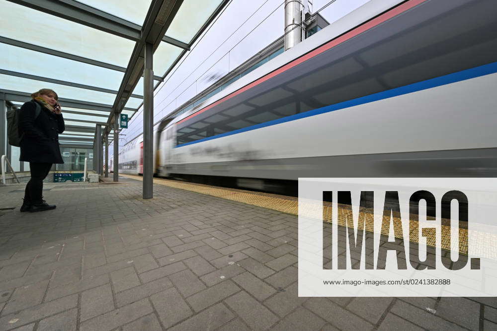 BELGIUM RAIL NMBS Illustration Picture Of A NMBS - SNCB Train Passing ...