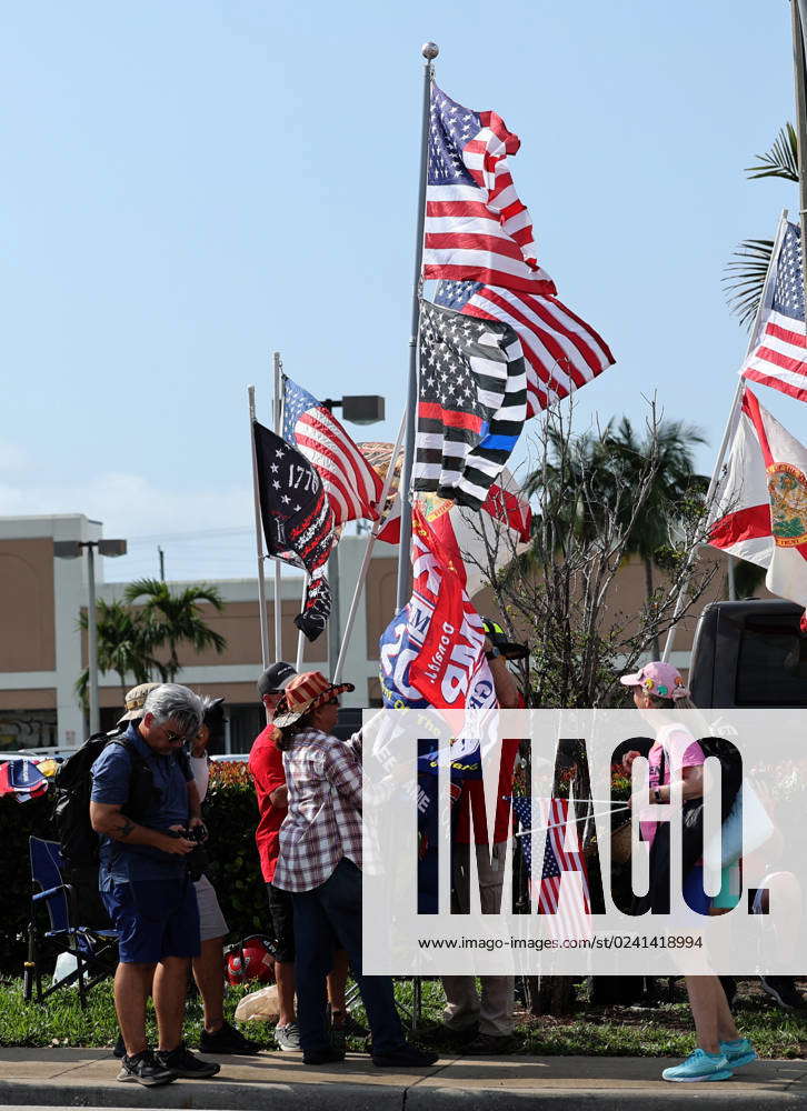 Supporters of Former President Donald J. Trump hold a rally in West