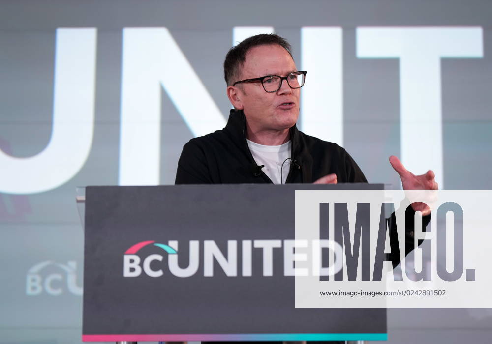 April 12, 2023, SURREY, BC, CANADA: BC United Leader Kevin Falcon ...