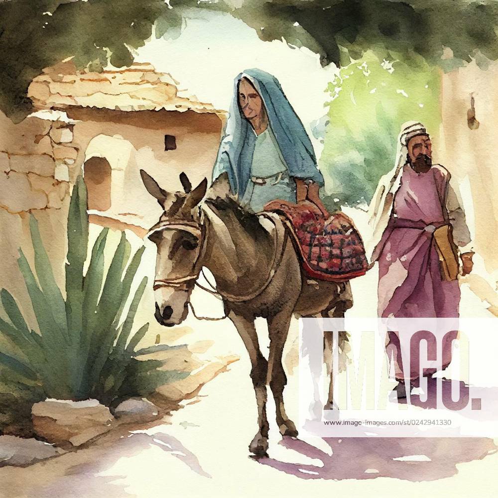 maria-riding-on-the-donkey-through-bethlehem-joseph-walking-bible