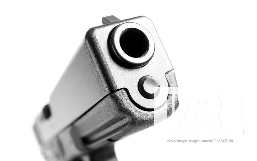 Gun modern 9mm isolated on white