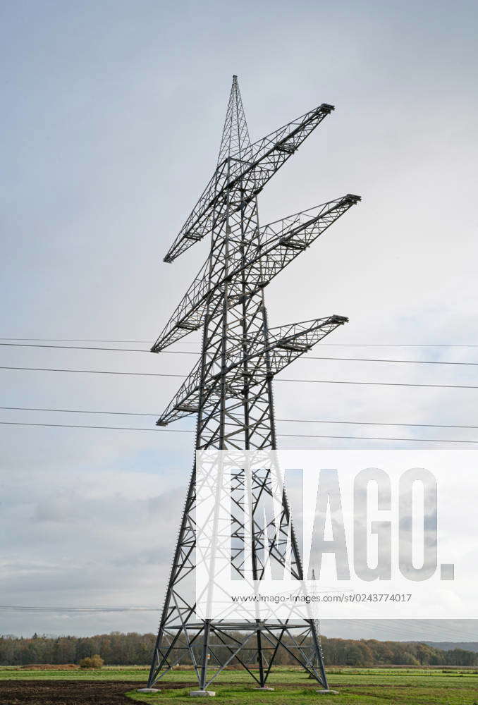 New 380 Kv High Voltage Lines And Power Pylons In Northern Germany At A Corner Grid Expansion And 7670