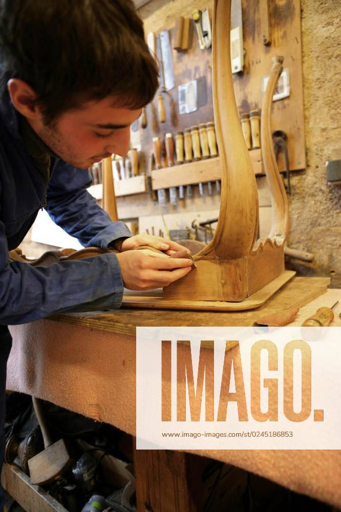 Cabinetmaker Sanding A Wooden Table With Sandpaper Model Released   M 