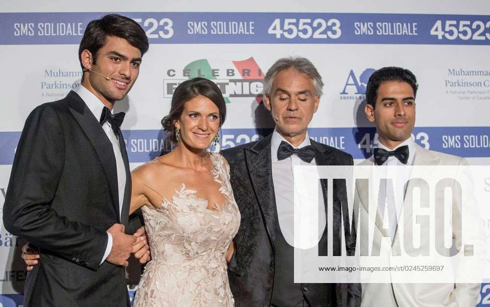 Andrea Bocelli, wife Veronica with sons Amos and Matteo Bocelli