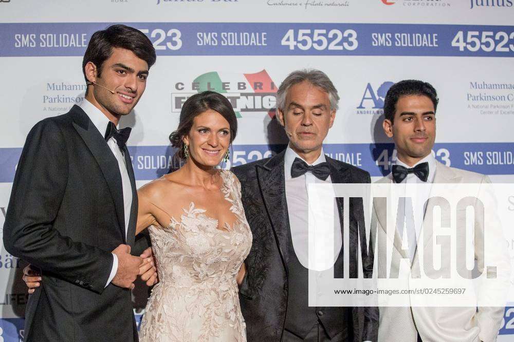 Andrea Bocelli, wife Veronica with sons Amos and Matteo Bocelli