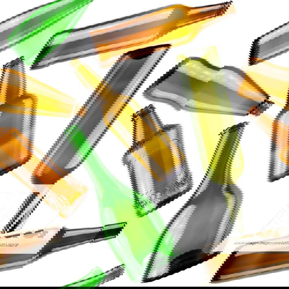 Seamless pattern. Empty bottles on white background