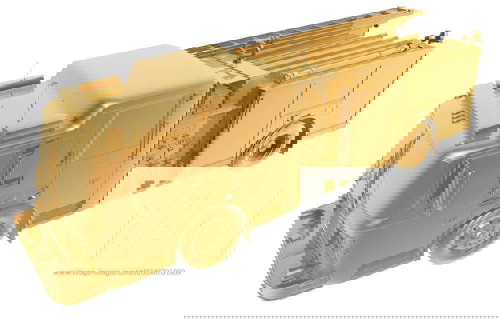 3d fire engine model isolated on white