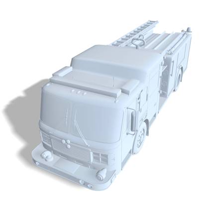 3d fire engine model isolated on white