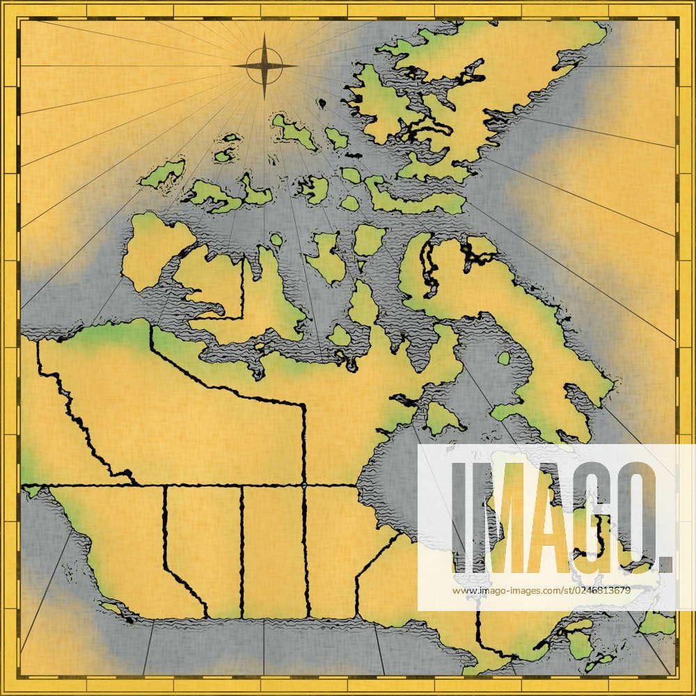 Hand drawn approximate map of Canada