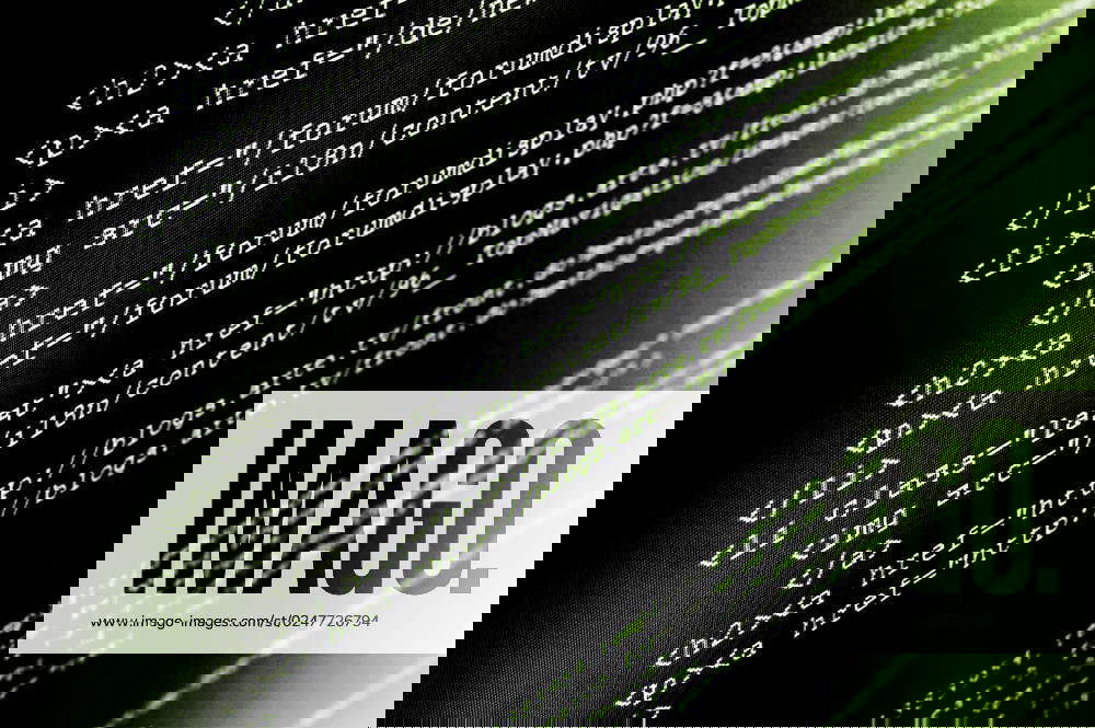 Computer html code showing concept of internet and software programming