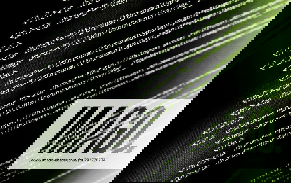 Computer html code showing concept of internet and software programming