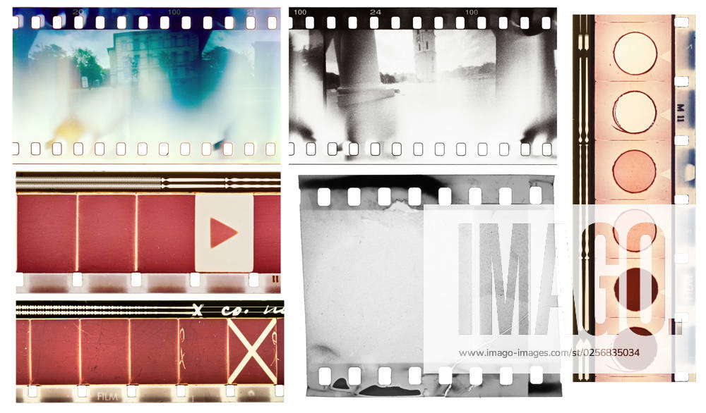 Vintage Film Textures Set, Isolated