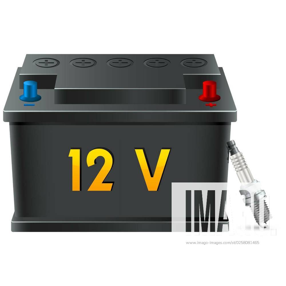 Car battery and spark plug