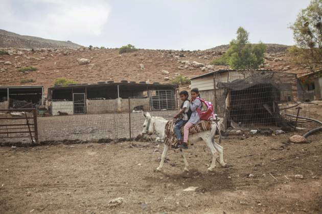 June 1, 2023, Jordan Valley, Palestine: A Palestinian Bedouin kid ...