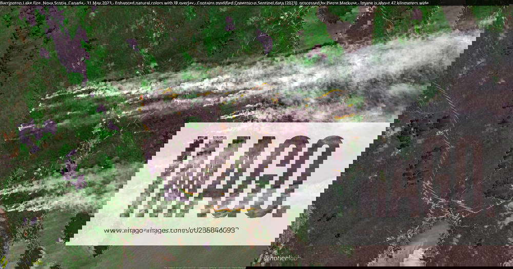 This image shows Barrington Lake Fire, Nova Scotia, Canada 31 May